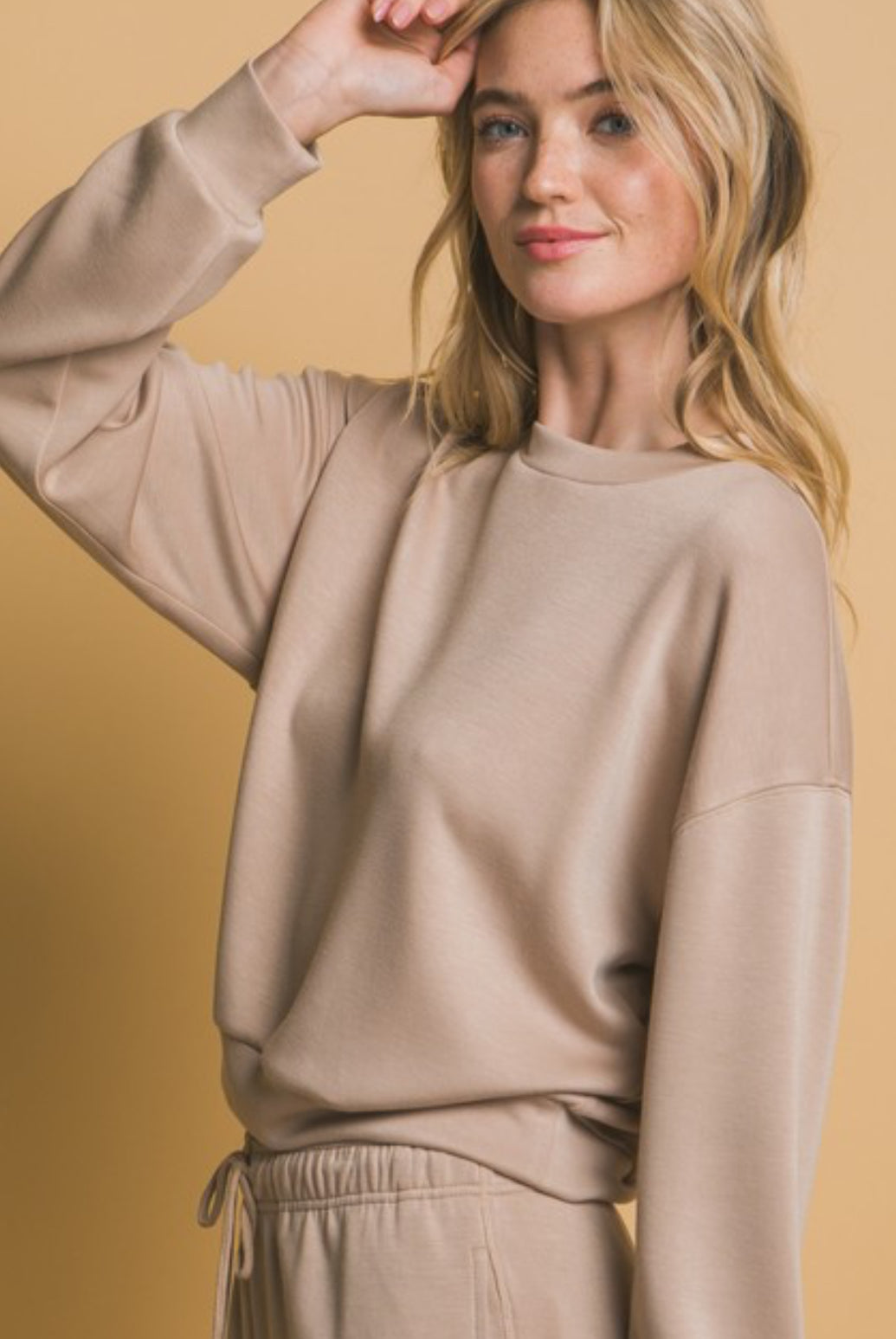 "From My View" (taupe) sweater