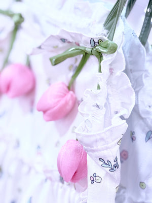 "Walk in the Tulips" girls jumper dress