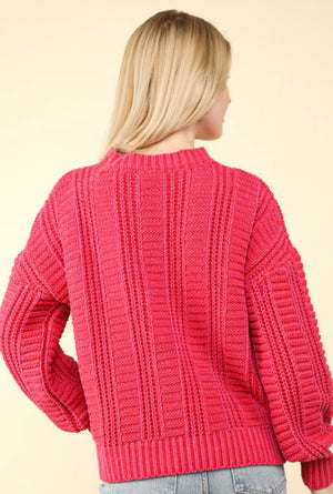 "Big Softie" (red/dark pink) sweater