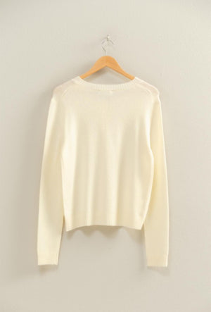 "Rain or Shine" (cream) sweater cardigan