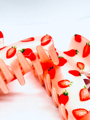 "Strawberries and Cream" claw clip