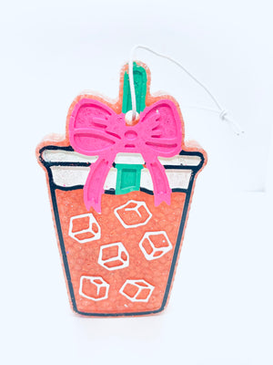 "Iced Coffee" car freshie (pink sangria scent)
