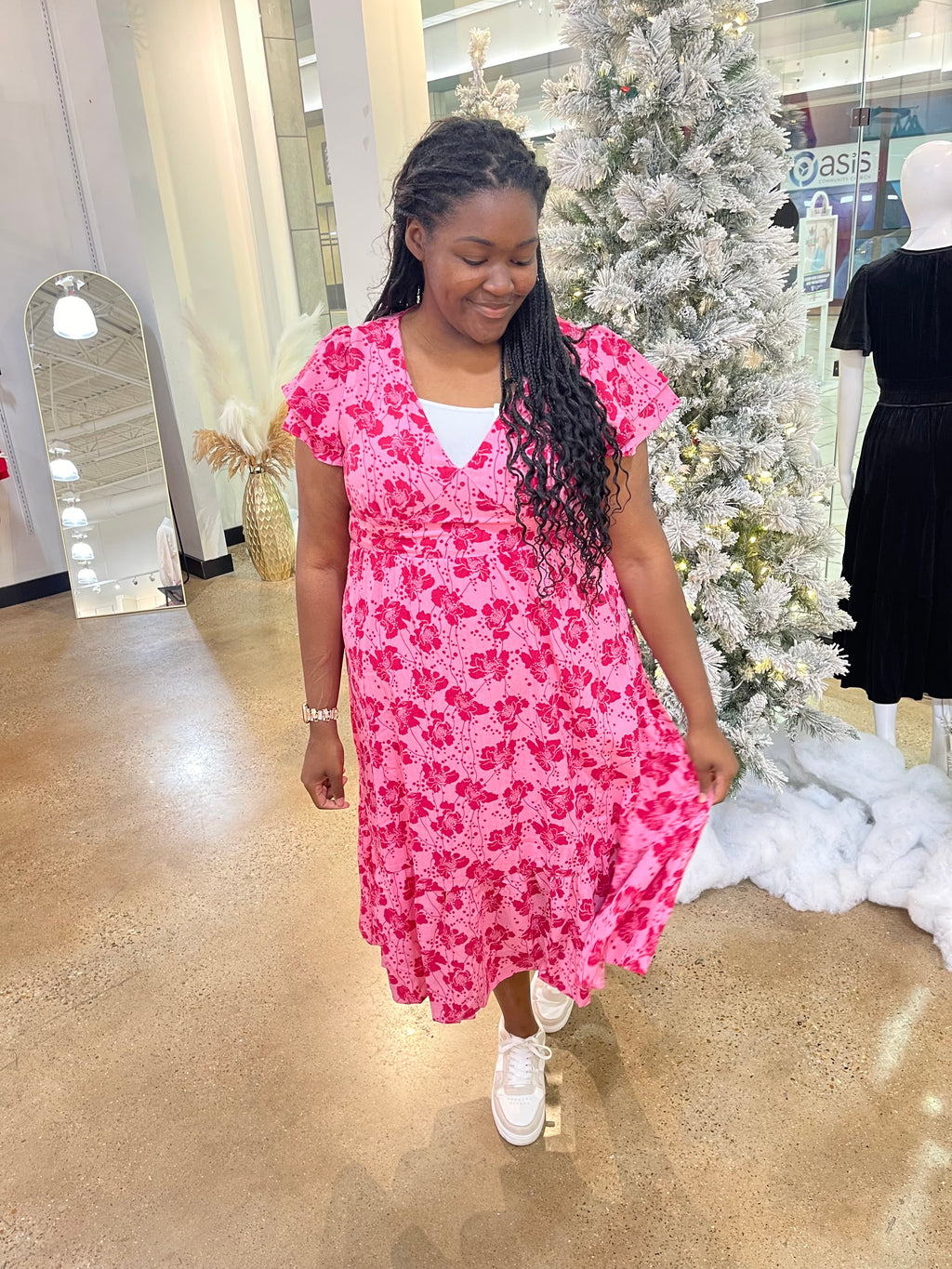 "Feeling Rosy" Plus Dress