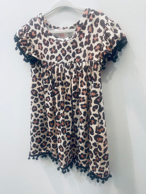 "Wild One Pom Pom" little girls dress