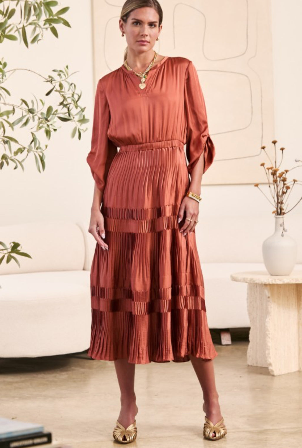 “Luxury in Monaco” (amber) dress