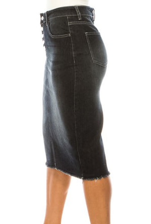 "Dark Wash Button Front" Be-Girl skirt