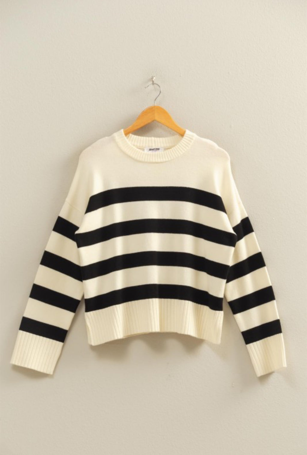 "Timeless Stipes" (Cream/Black) sweater