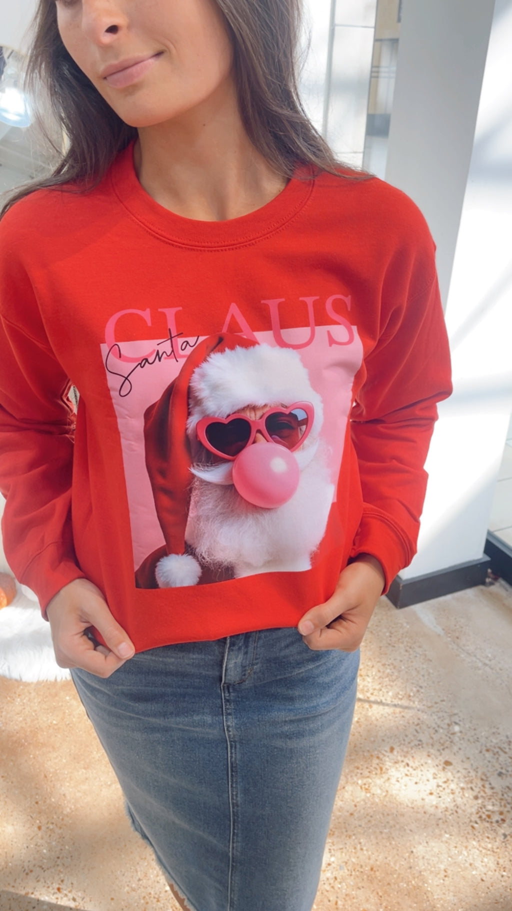 "Bubblegum Santa"sweatshirt