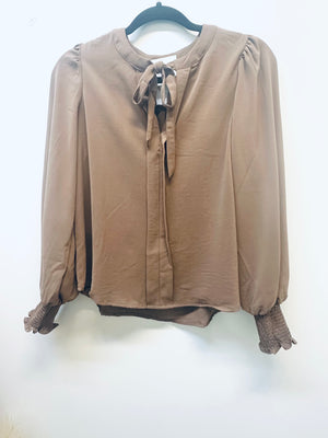 "Address The Subject" (almond) reg & plus top