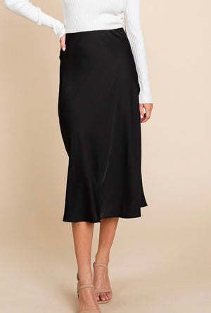 "Business Haze" (black) silk skirt