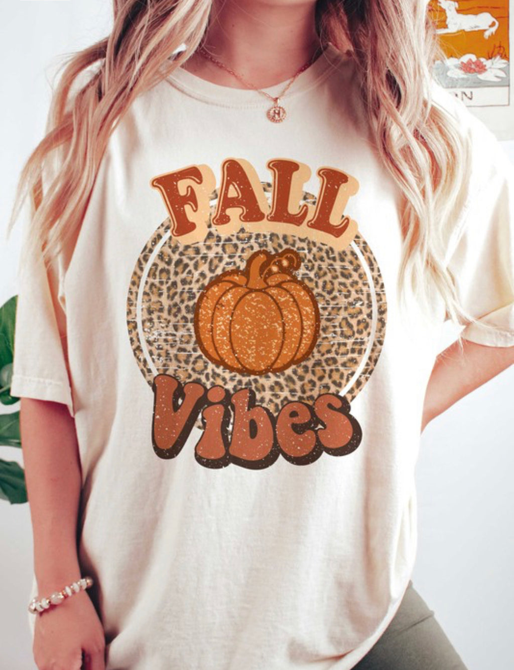 "Fall Vibes" (ivory) plus t-shirt