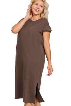 "Easy Like Sunday Morning" (mahogany) reg & plus dress