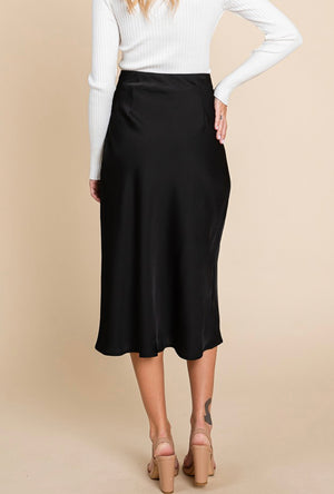 "Business Haze" (black) silk skirt