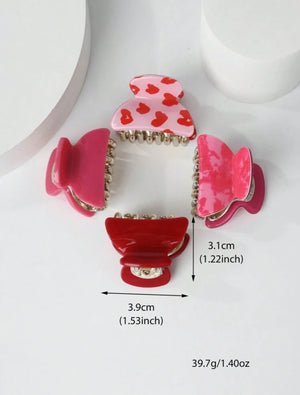 "Valentine Assortment" mini claw clips