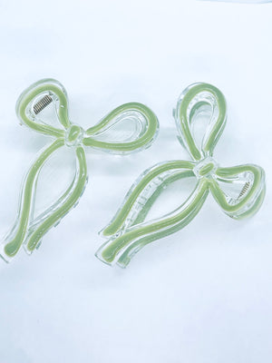 “Bow Era”(green/clear)  claw clip collection