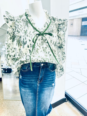 “Prairie Blossom” (green) top