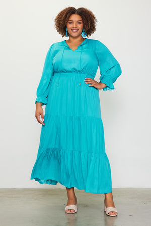 "Channeling Confidence" plus (teal) dress