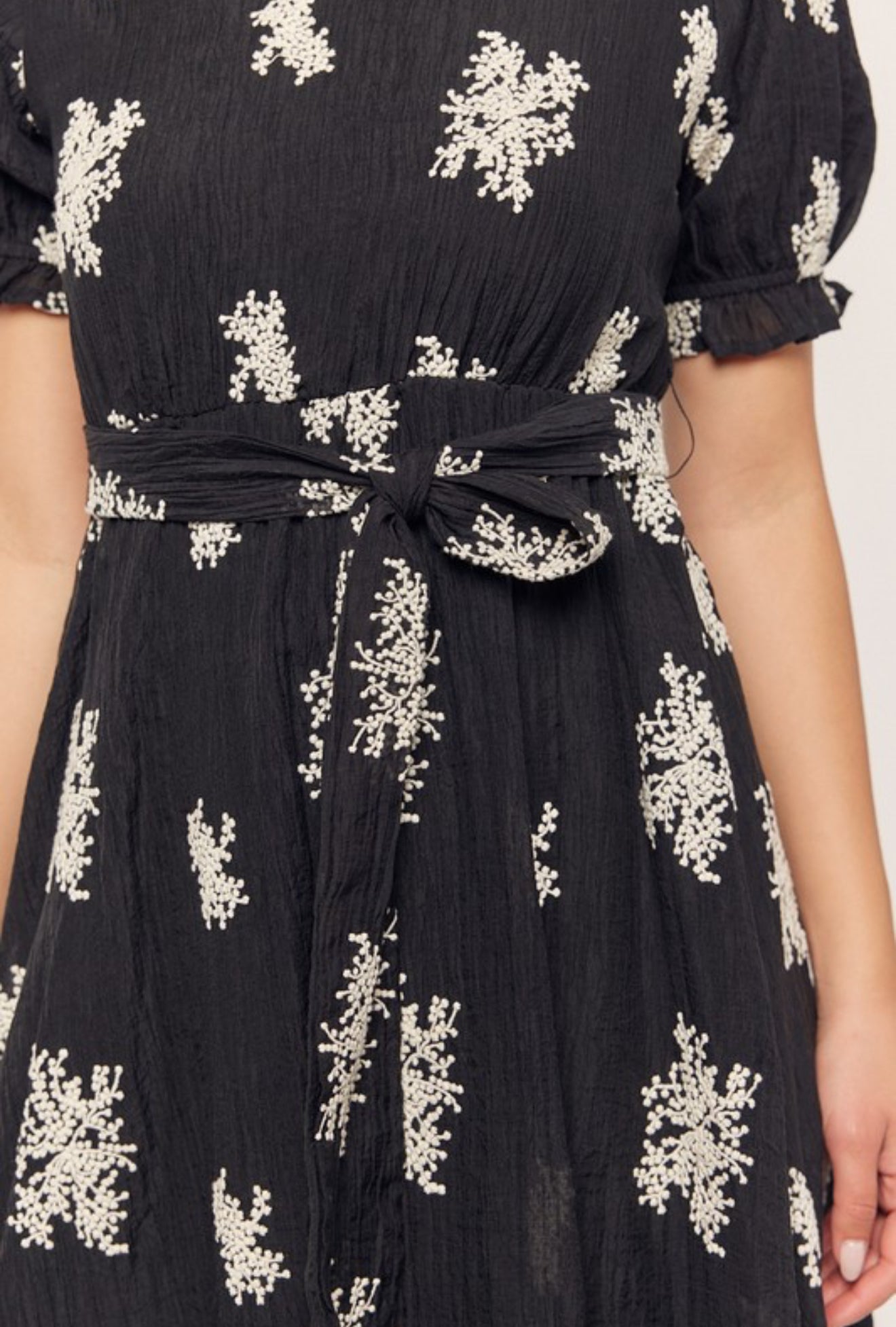 "Elegant in Embroidery" (black) Dress