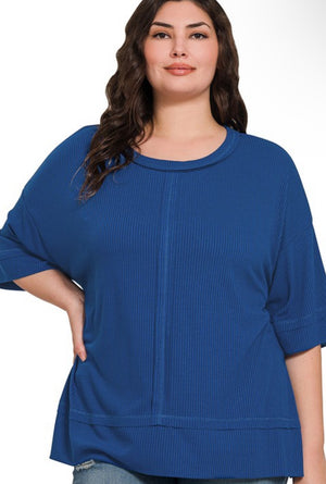 "Relaxing In Freedom" (Lt navy) reg & plus top