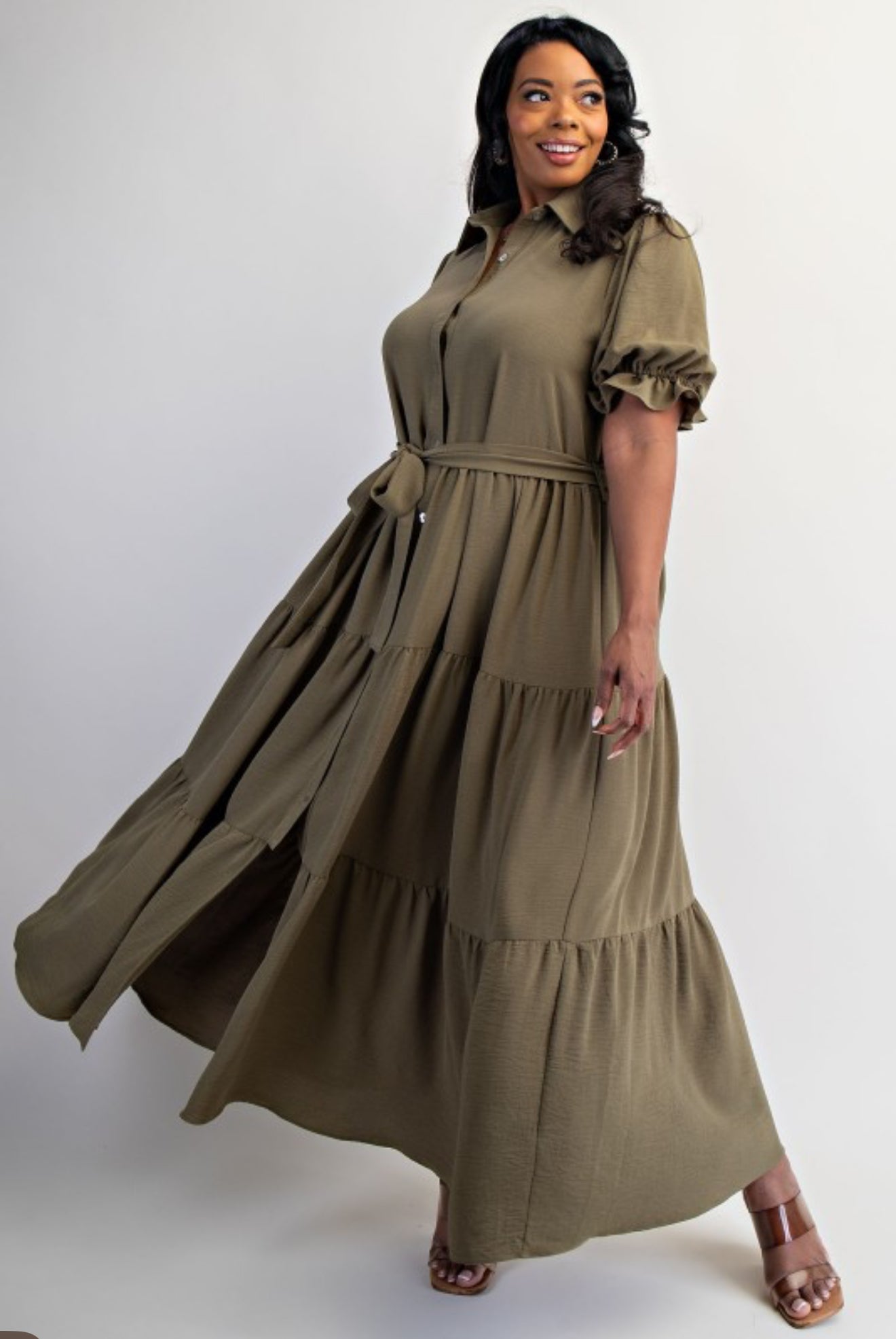 “Glow Differently” (Olive)plus dress