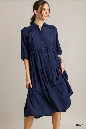 "Simplifying Sundays" (navy) dress