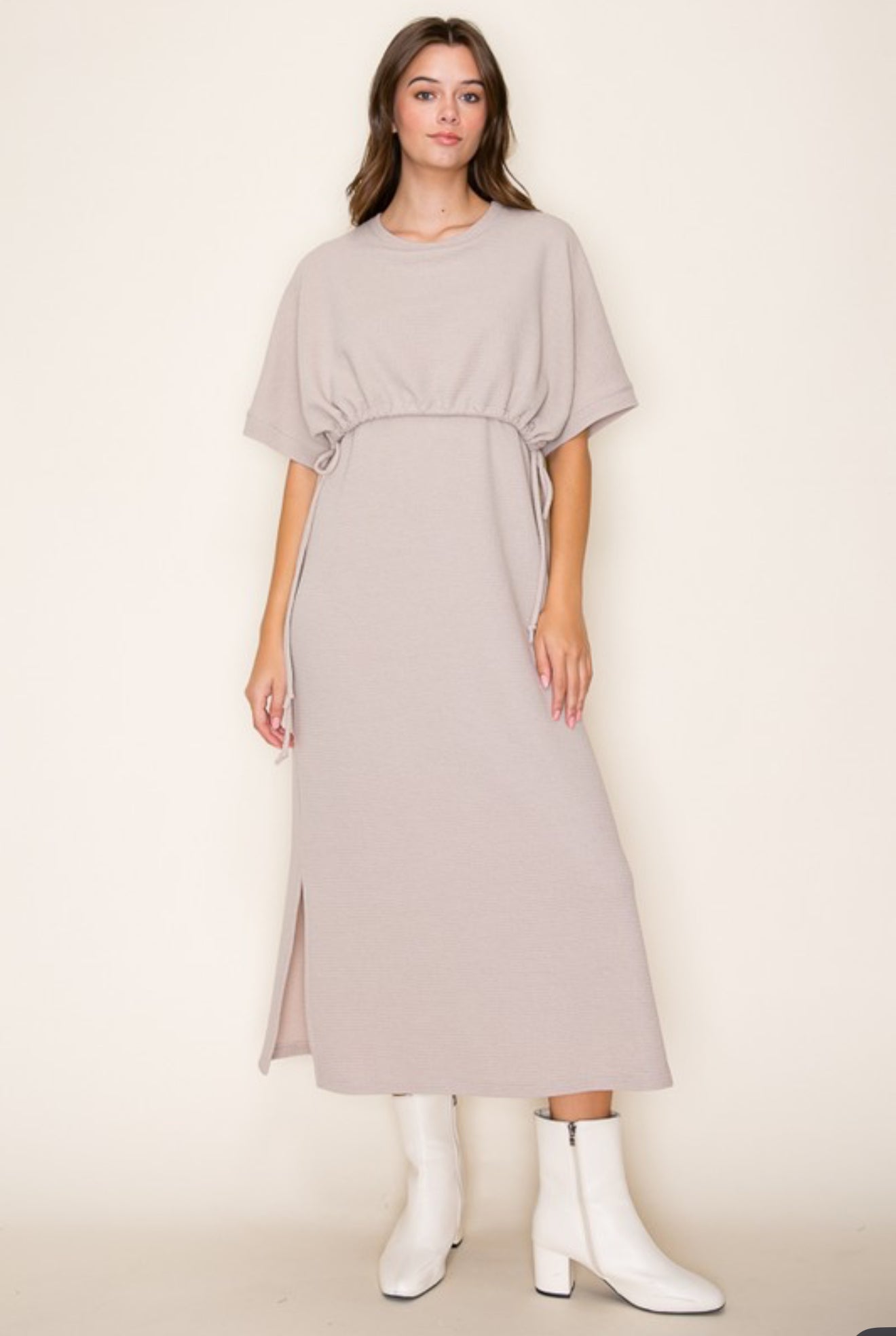 “Fitting Room Favorite” (taupe) dress