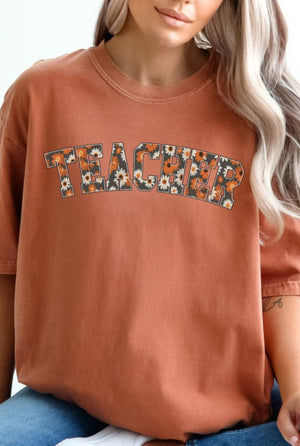 "Teacher" (yam) comfort colors t-shirt