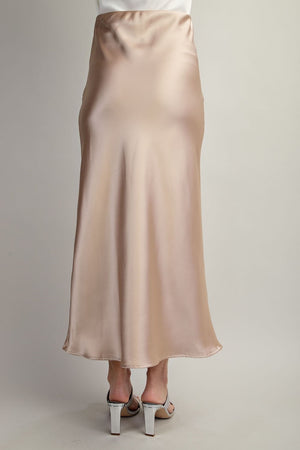 “Stay Stylish In Satin” (taupe) skirt