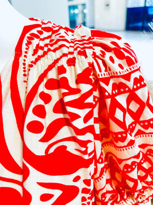"Free To Thrive" (red) dress