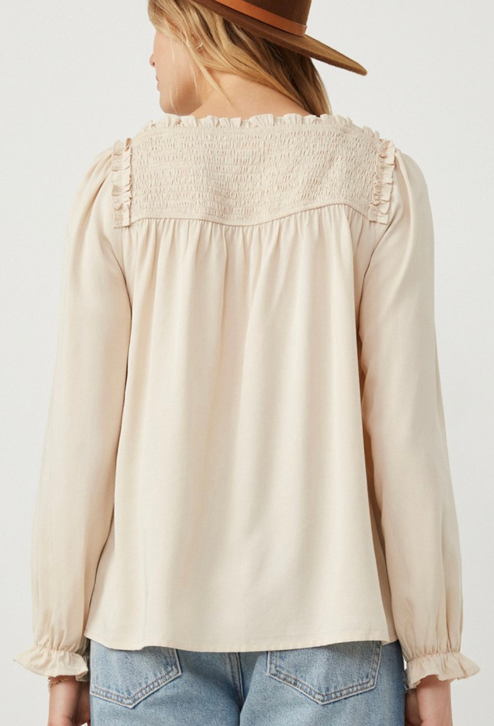 "Down To Earth" (tan) top