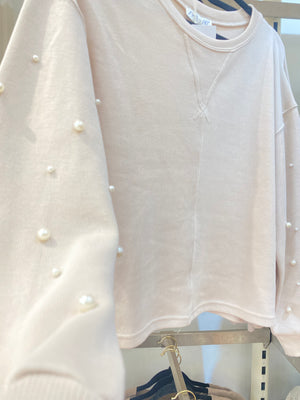 "Comfy In Pearls" top