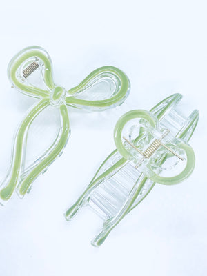 “Bow Era”(green/clear)  claw clip collection