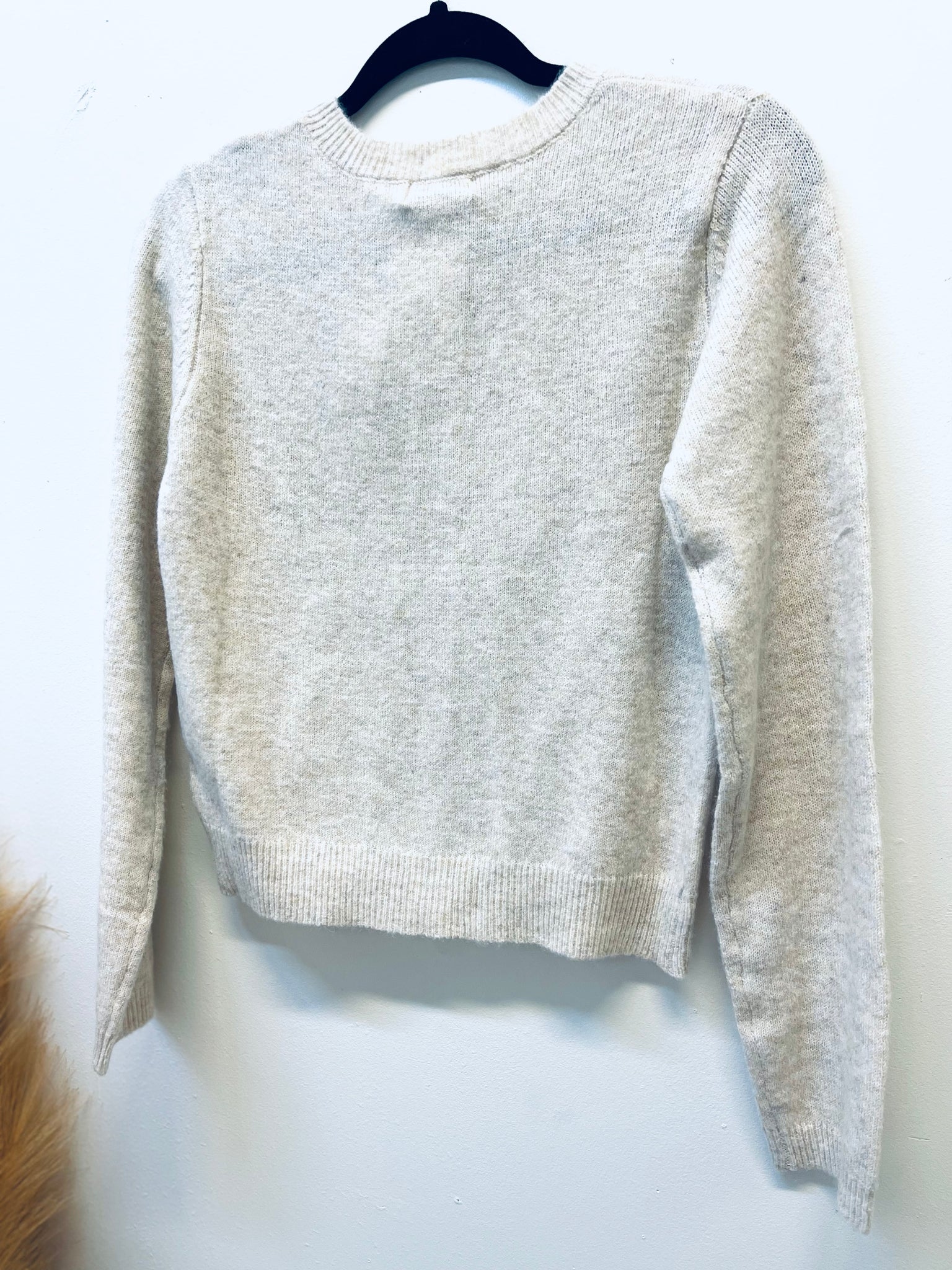 "Cozy Knits" (oatmeal) cardigan sweater