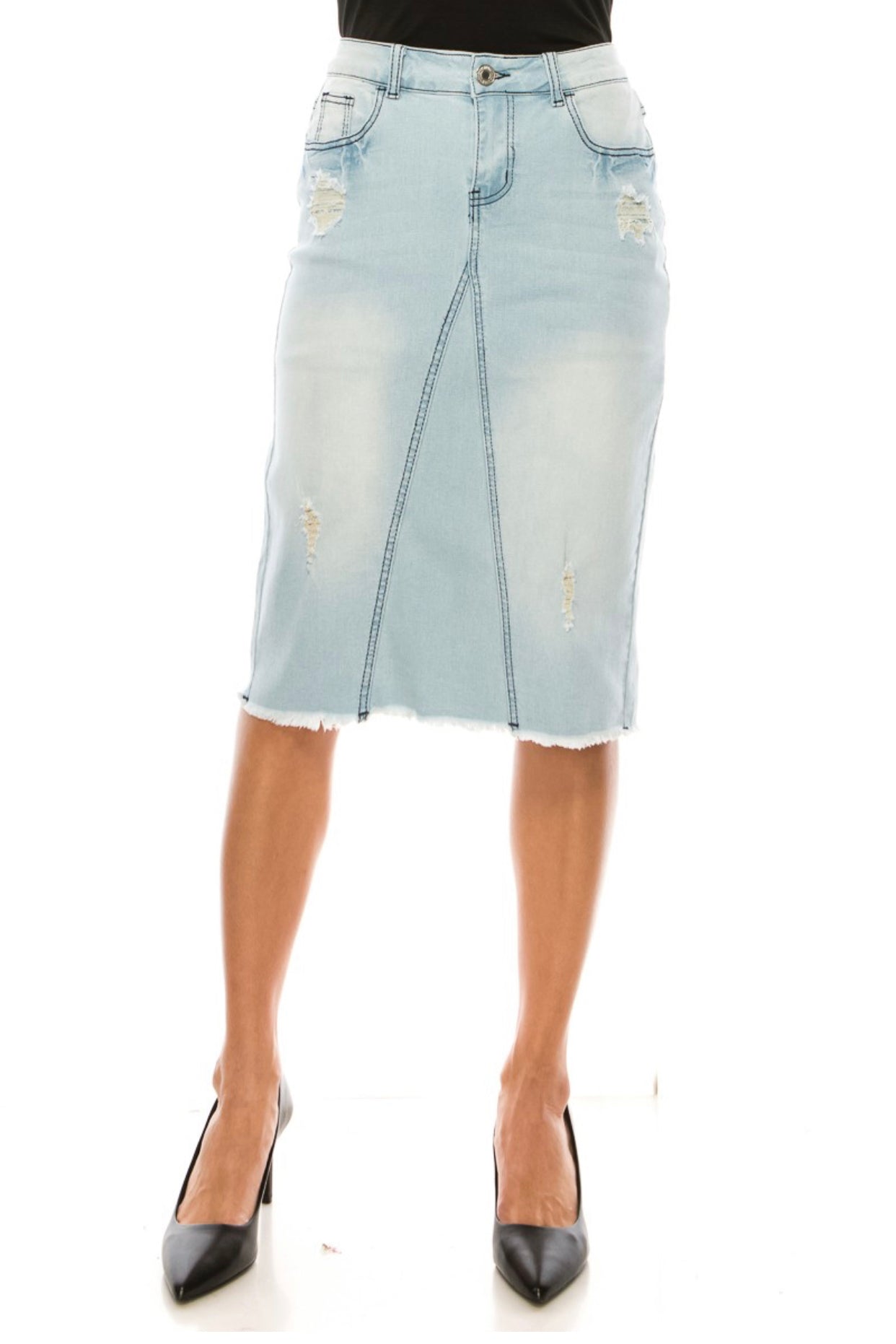 “Light Wash Distress” Be-Girl skirt