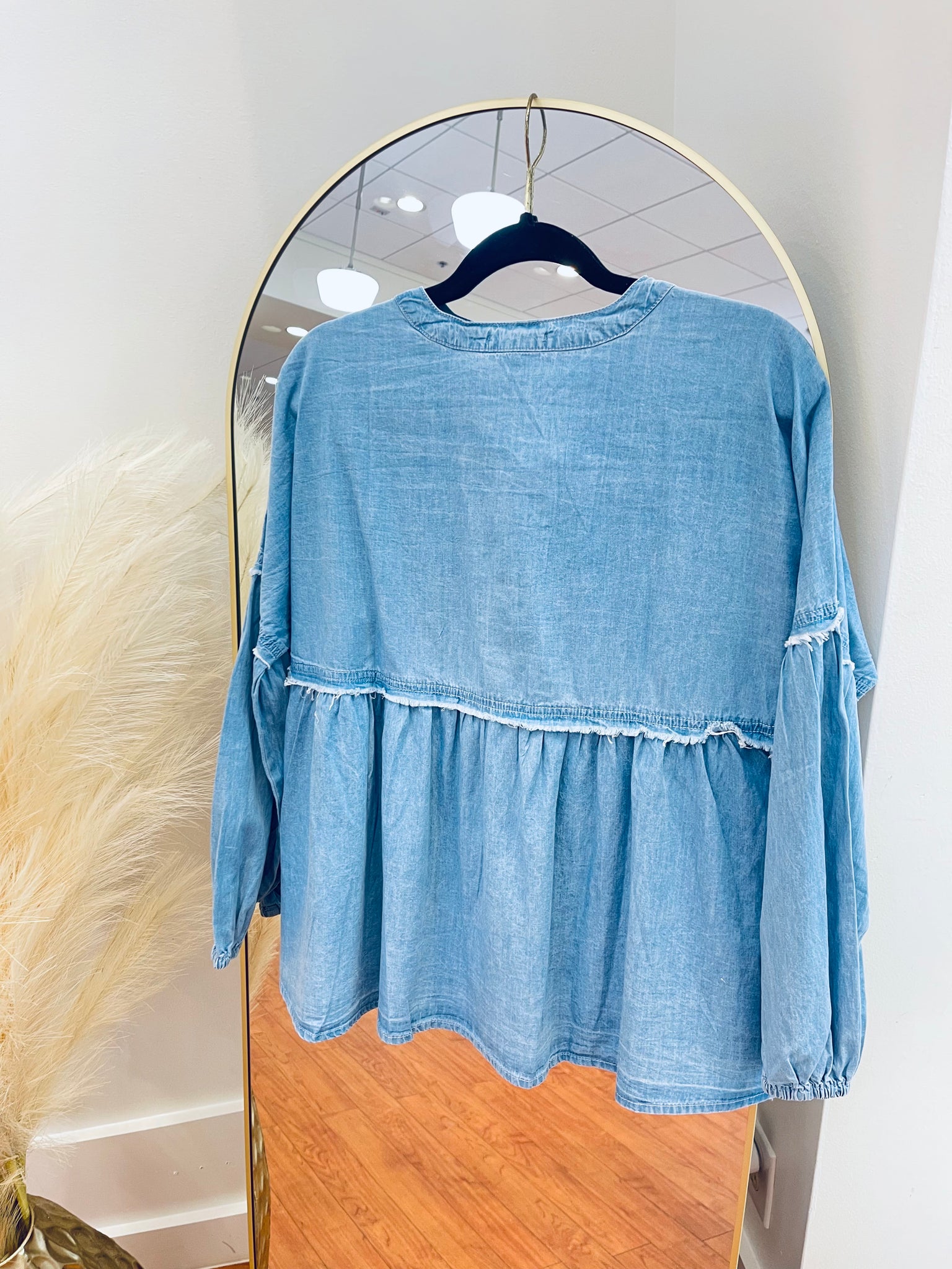 "Deligate In Denim" top