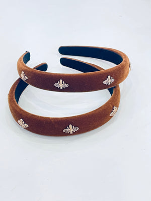 "Honey Bee" (Brown) Velvet Headband