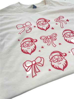 "Bows And Santa"t-shirt