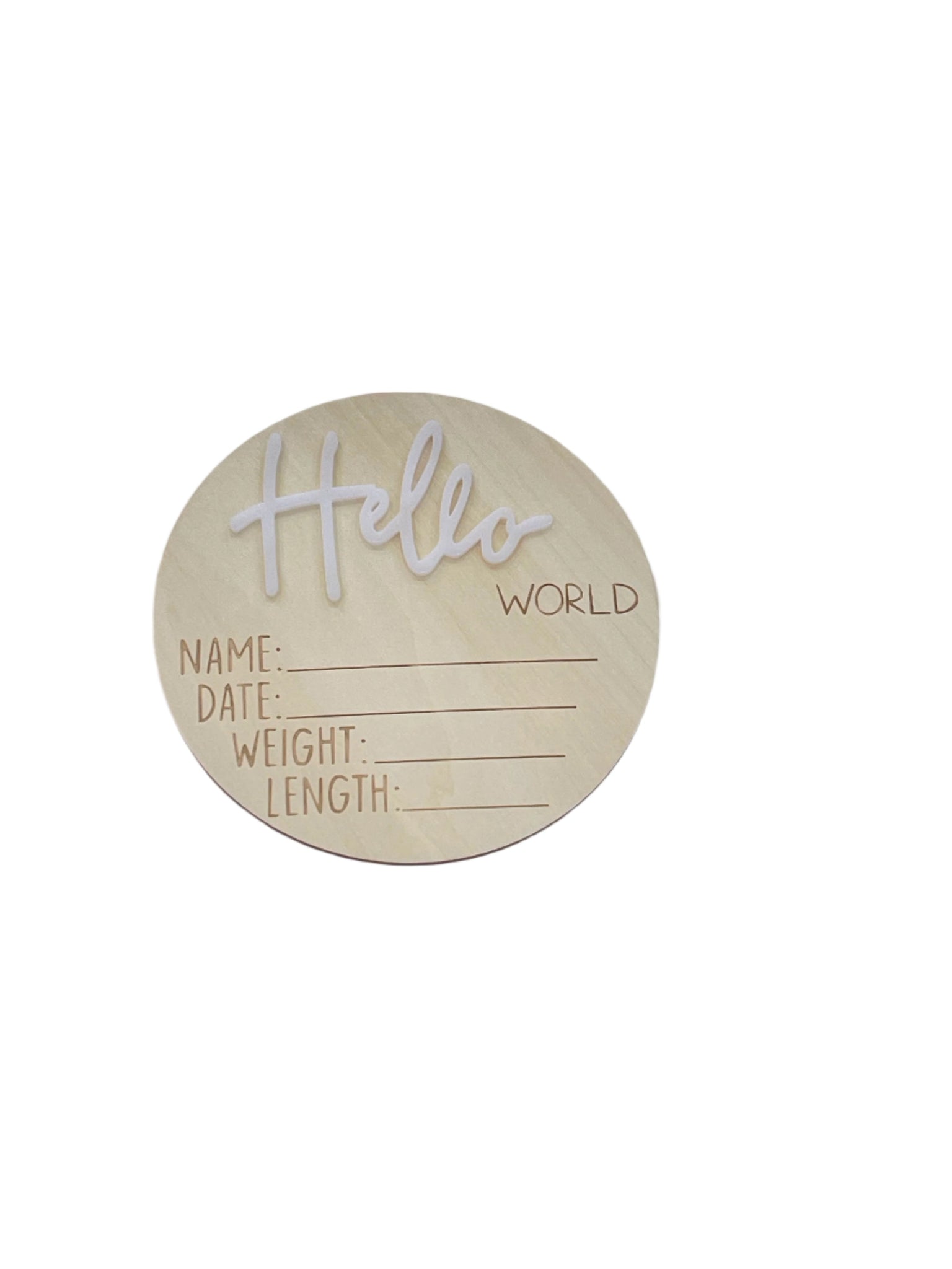 "Hello World" Birth Announcement Plaque