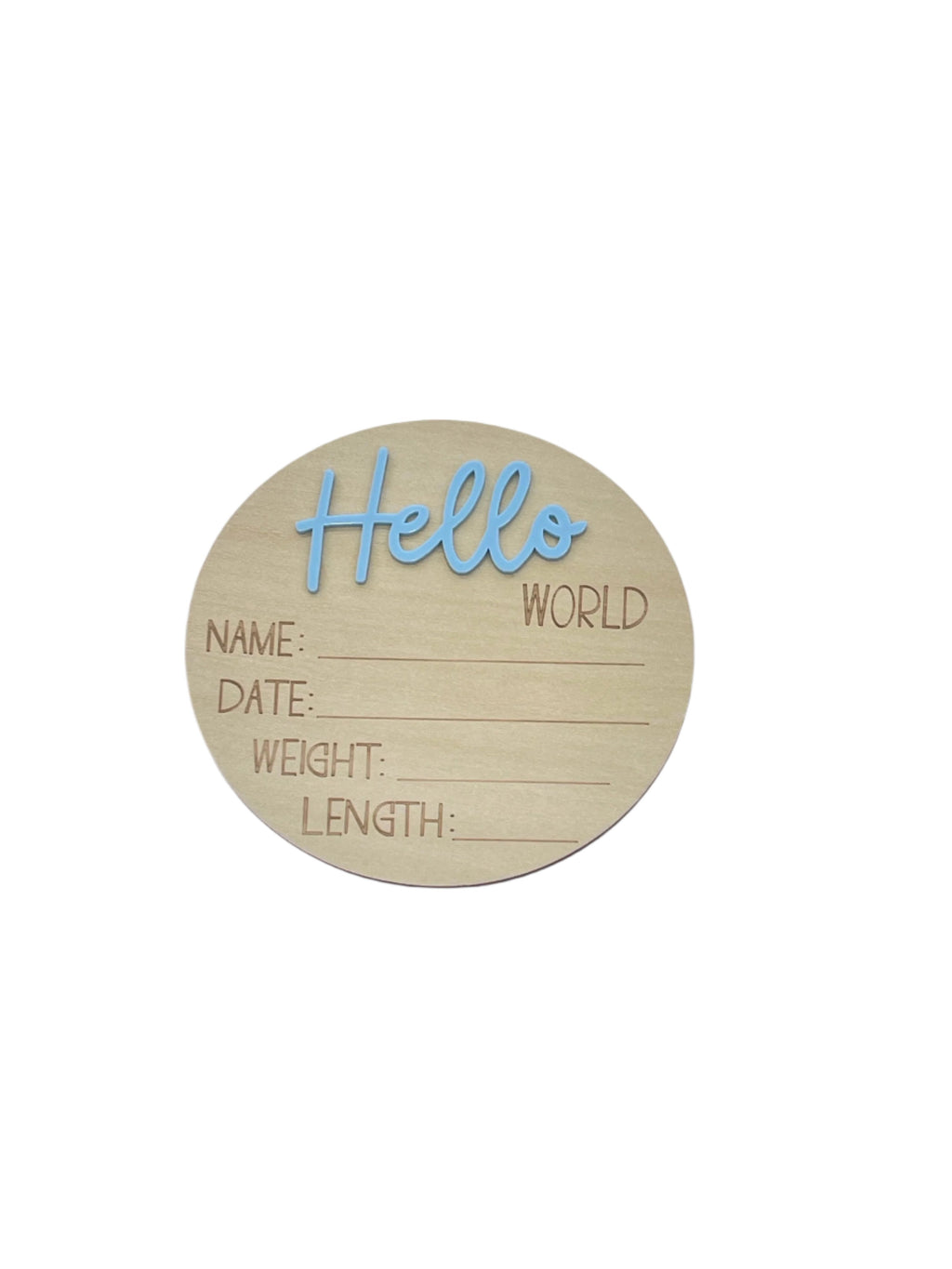 "Hello World" Birth Announcement Plaque