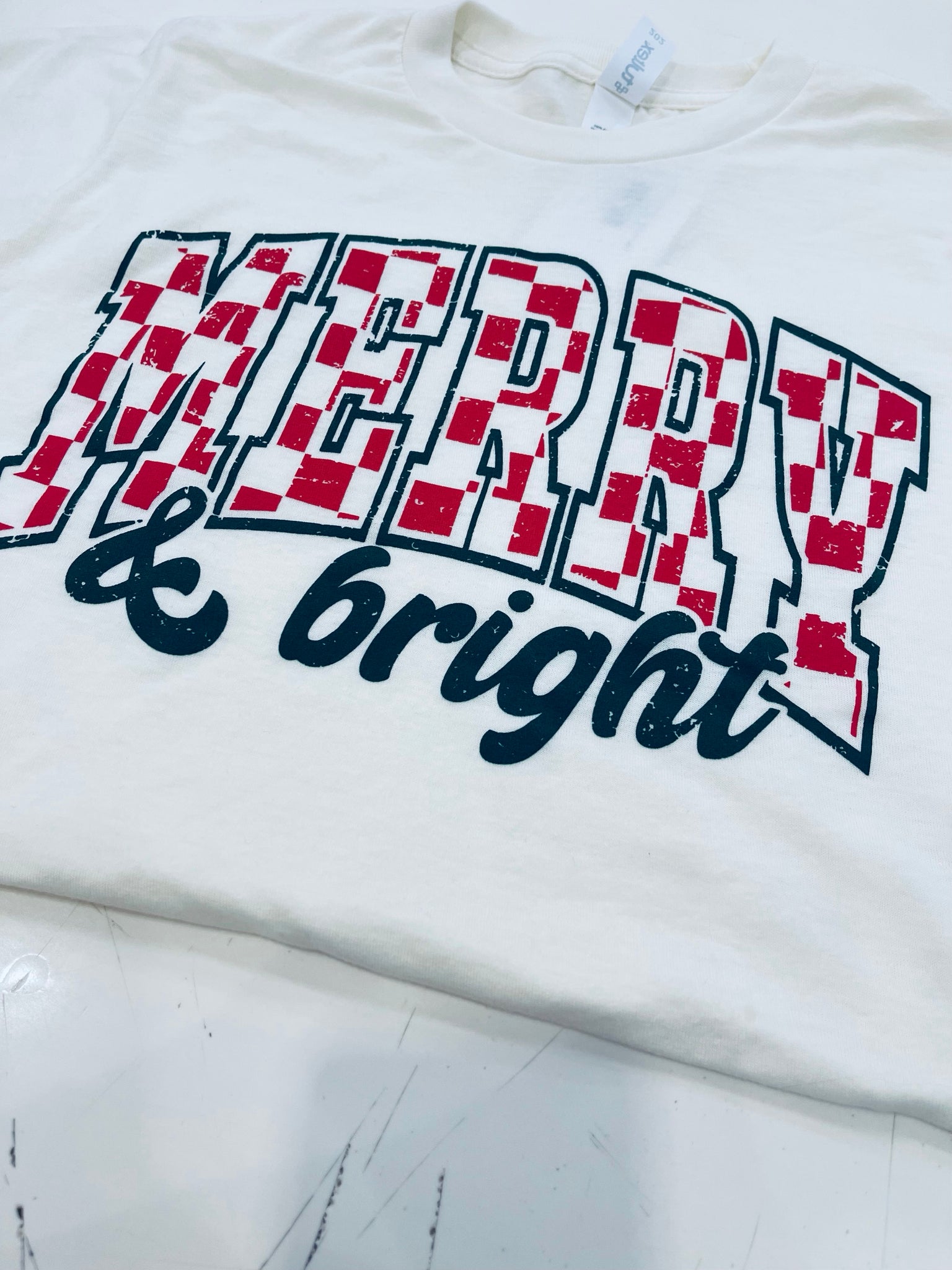 "Checkered Merry and Bright" shirt