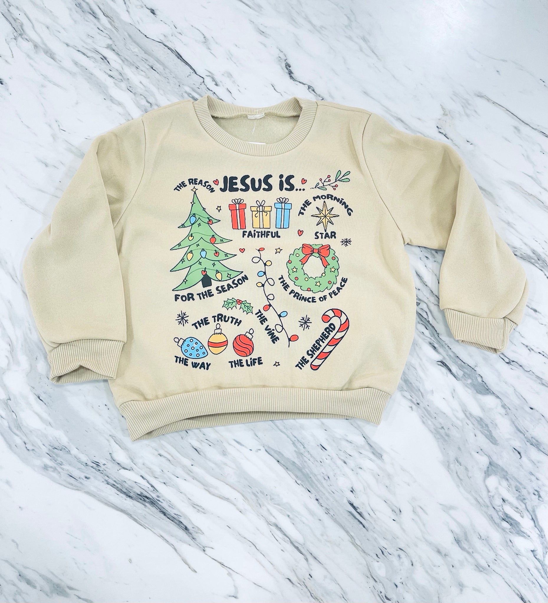 "Jesus Is..." kids Christmas sweatshirt