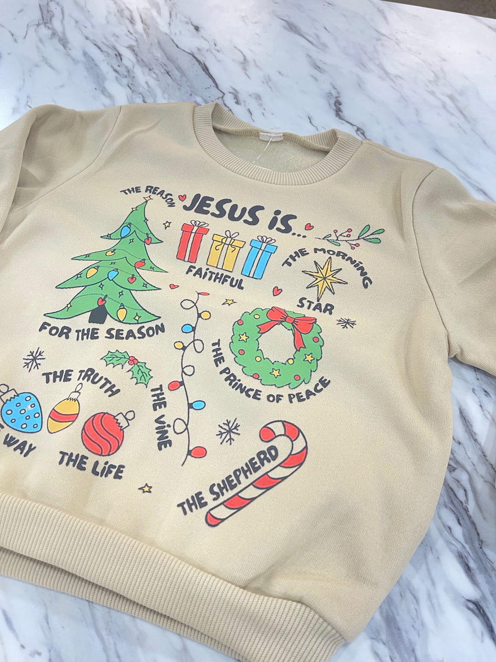 "Jesus Is..." kids Christmas sweatshirt