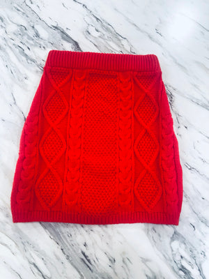 "Radical In Red" girls sweater skirt