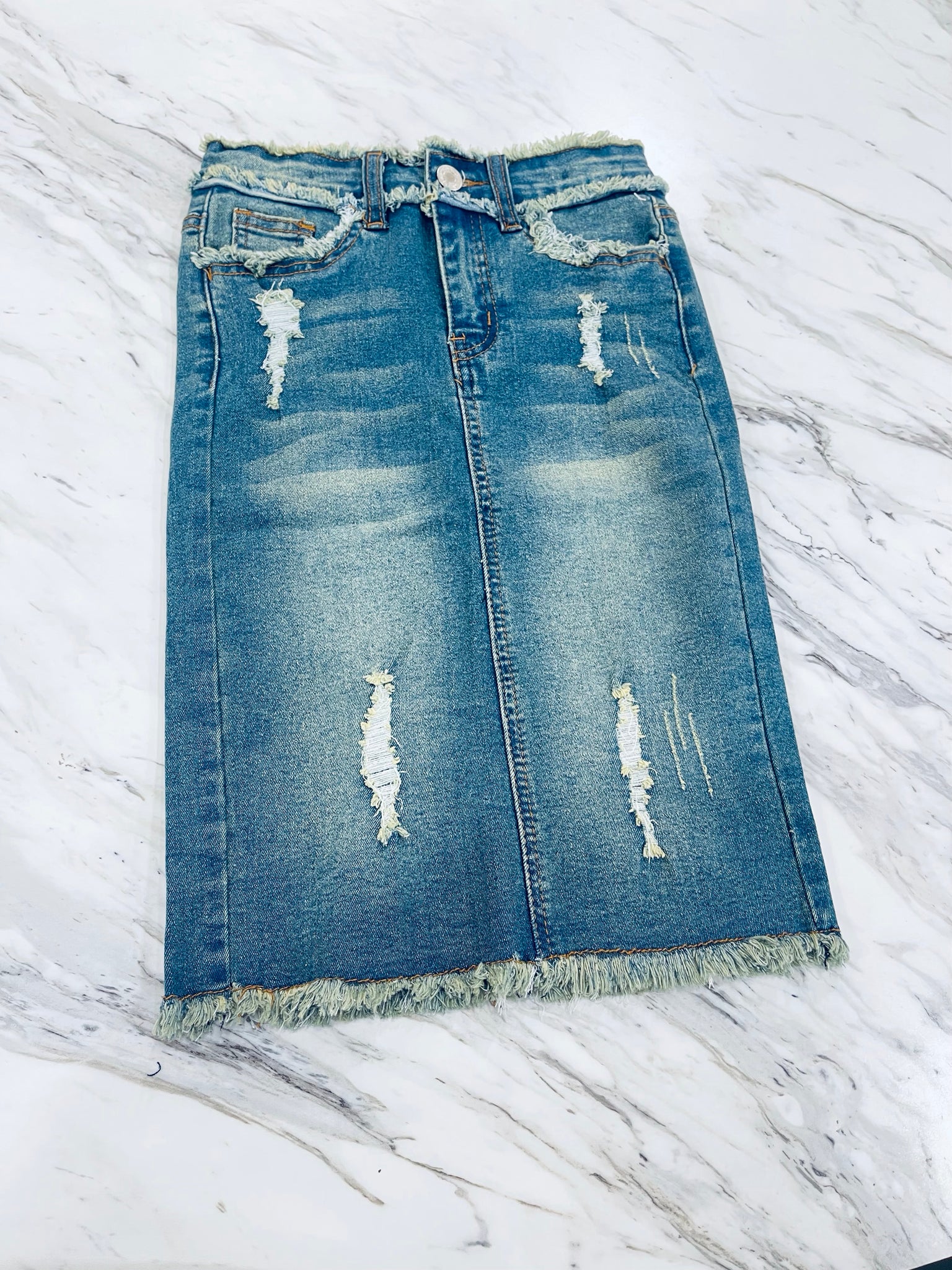 "Little Miss Distressed"(vintage wash) girls Be Girl Skirt