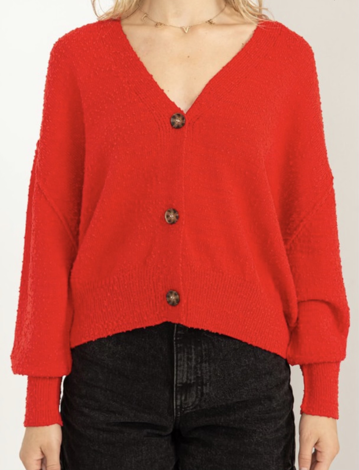 "Rocking in Red" cardigan