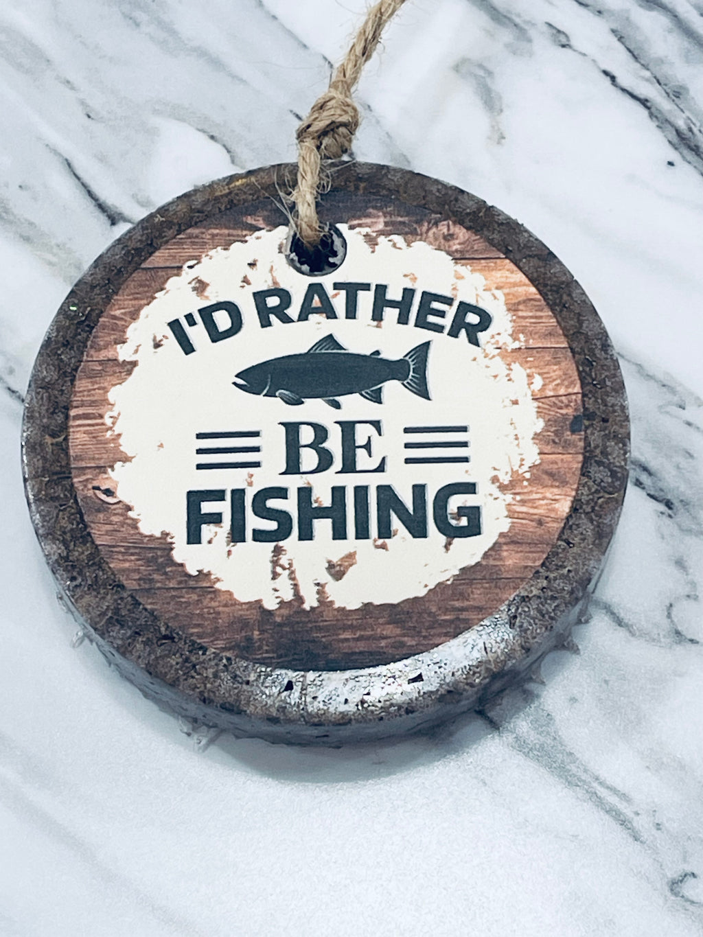 "Rather Be Fishing" Car Freshie