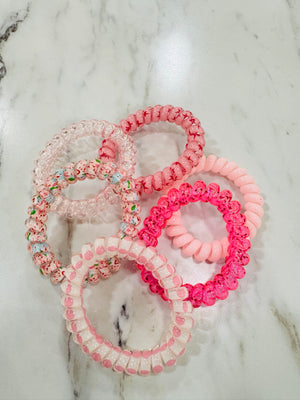 "Hair in Pink" hair ties