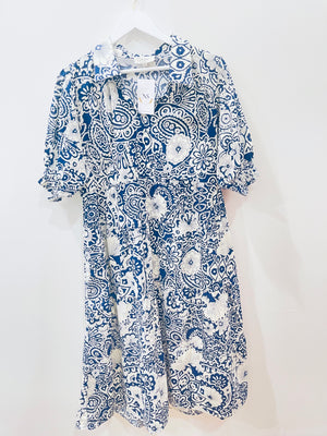 "Faith in Bloom" (navy) dress