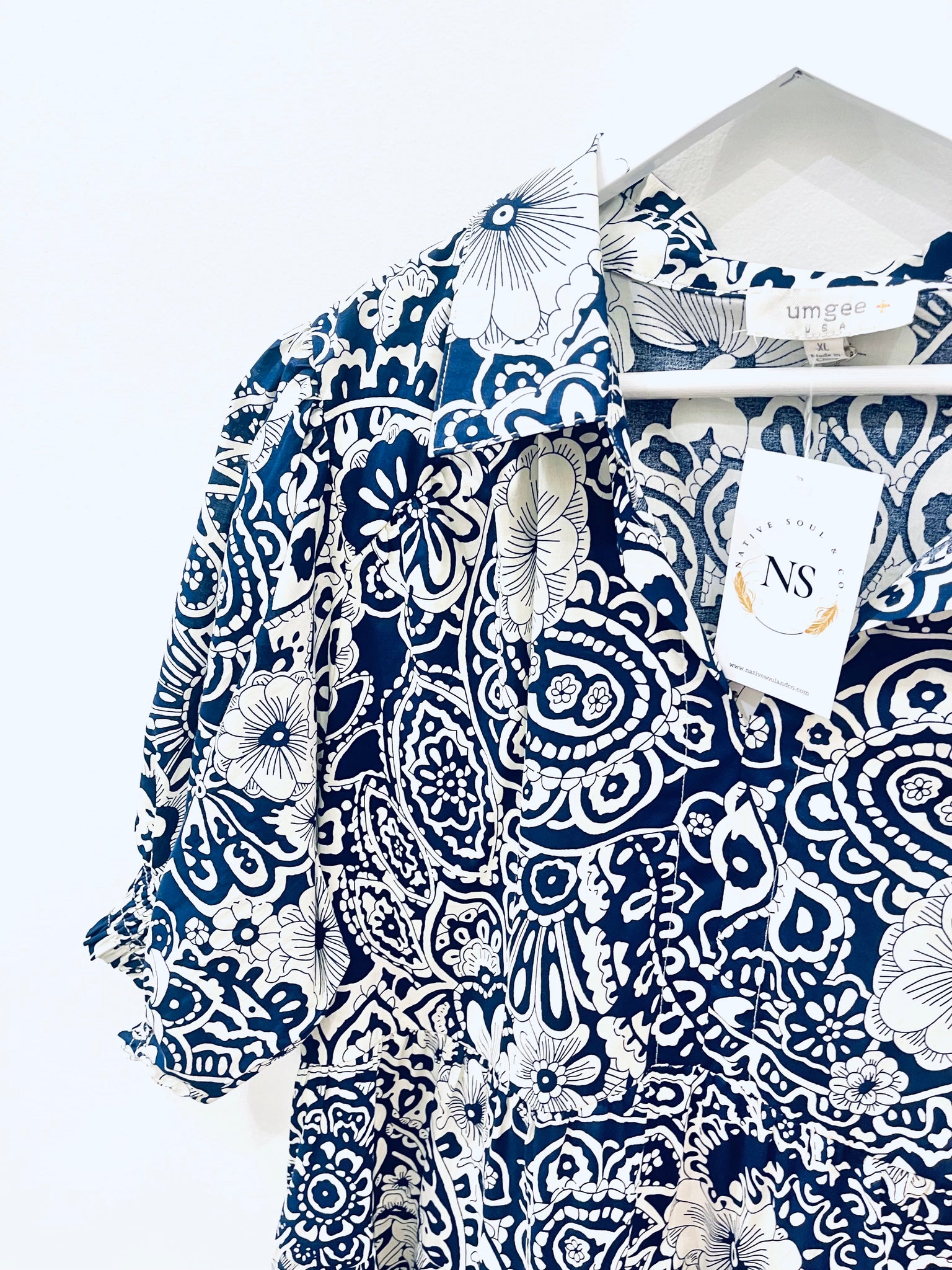 "Faith in Bloom" (navy) dress