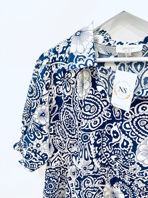 "Faith in Bloom" (navy) dress